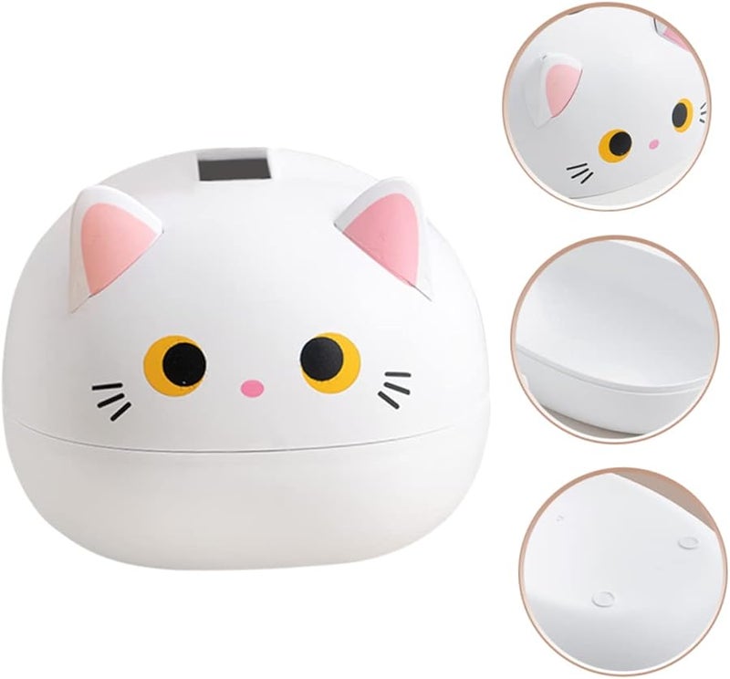 تصميم قطة كرتونية لطيفة حامل علبة المناديل من مادة ABS باللون الأبيض مقاوم للاهتراء للمطبخ غرفة النوم غرفة المعيشة - Image 5